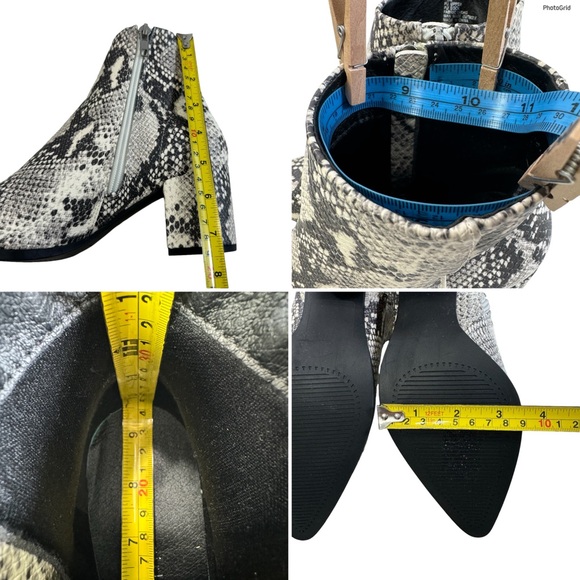 Madden Girl Dafni Snakeskin Print Pointed Toe Block Heel Booties Size 7.5M - Picture 16 of 16